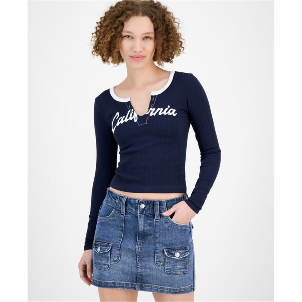 PLANET HEART Womens Juniors Seamless, California Knit Blouse, NWT
